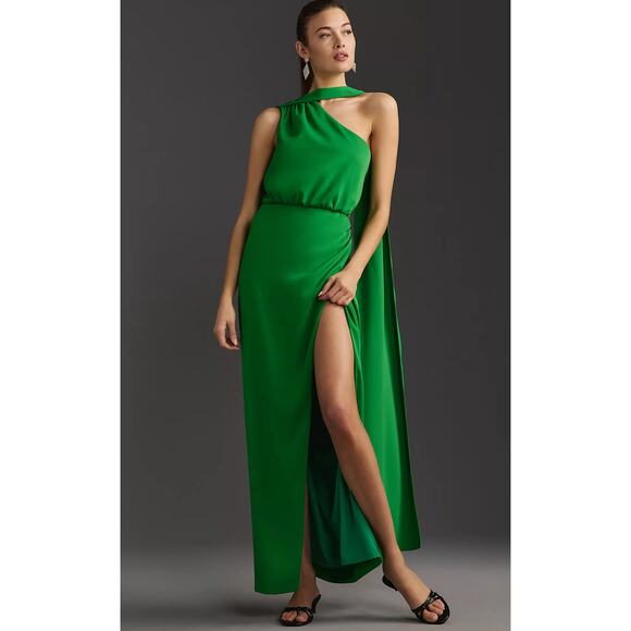 NWT Anthropologie Black Halo Sash Side-Slit Maxi Dress - Size 8 - Picture 2 of 6